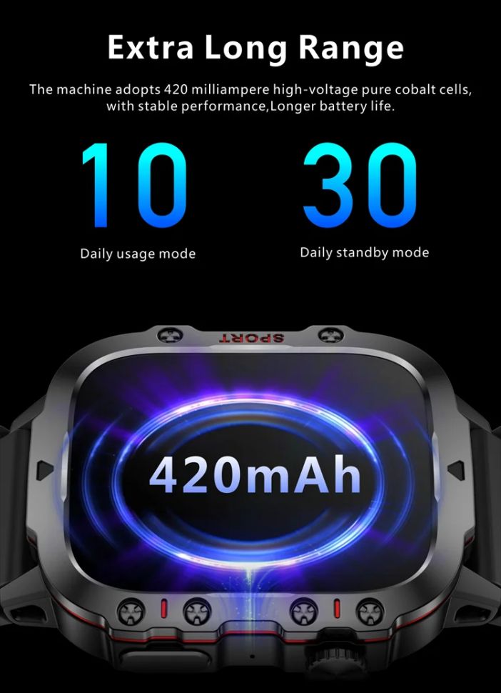 Смарт-годинник протиударний Smart Device 7 black milanese loop