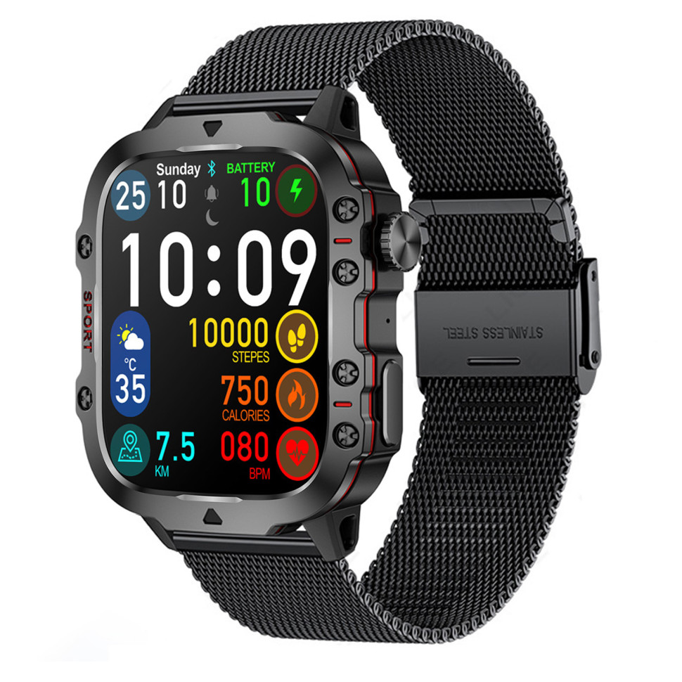 Смарт-годинник протиударний Smart Device 7 black milanese loop