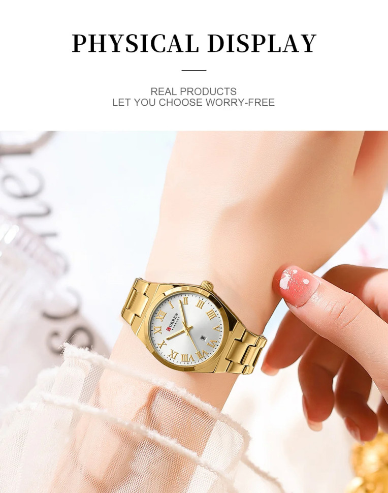Жіночий годинник CURREN gold+white