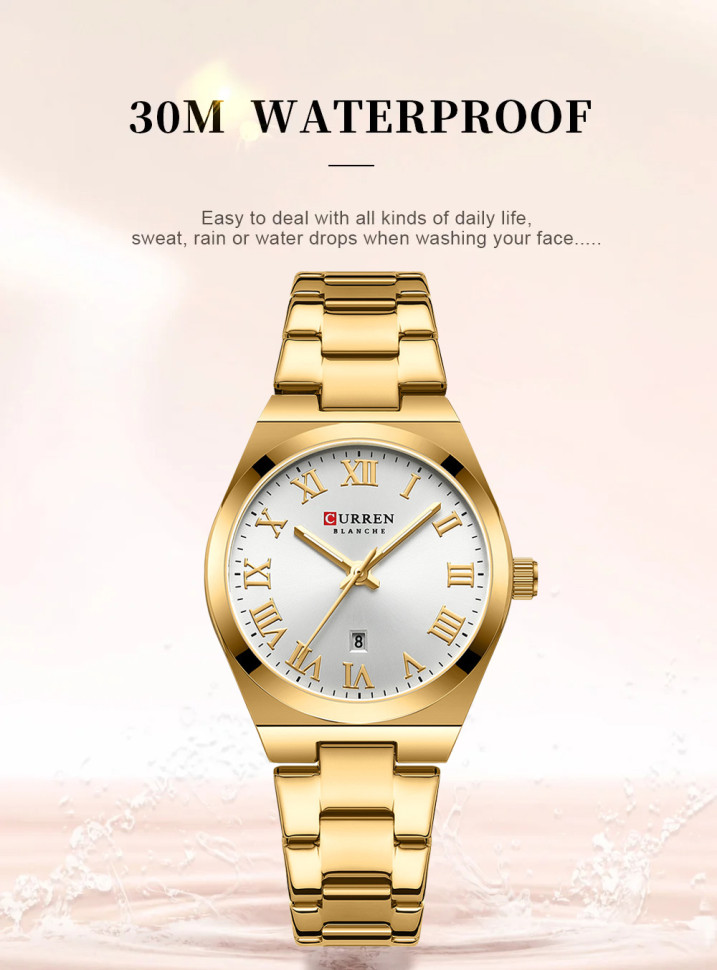 Жіночий годинник CURREN gold+white