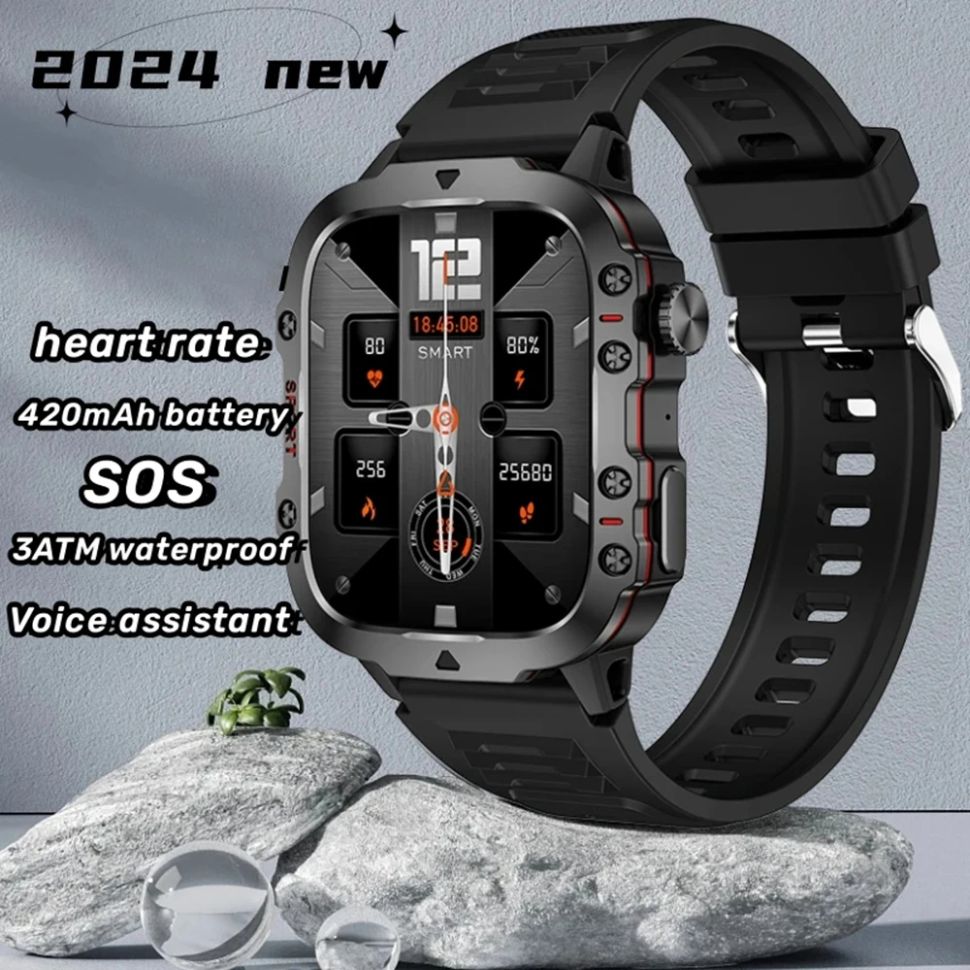 Смарт-годинник протиударний Smart Device 7 black silicon