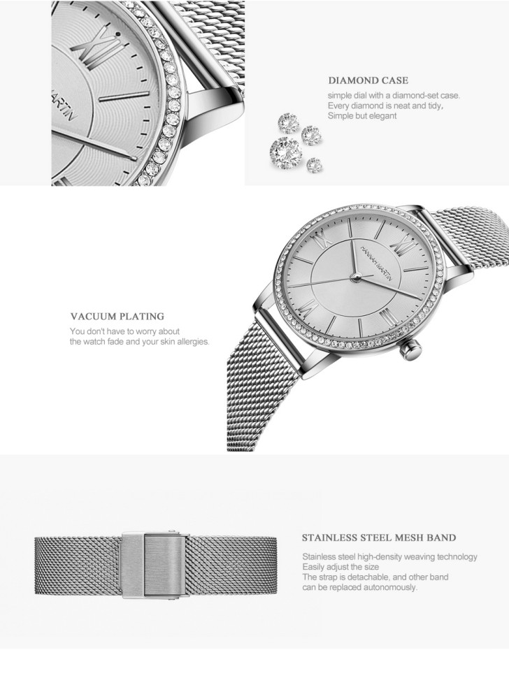 Жіночий годинник Hannah Martin silver