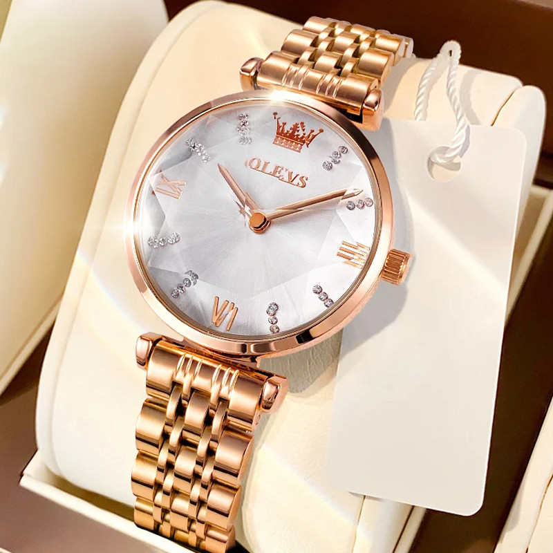 Жіночий годинник OLEVS gold + white