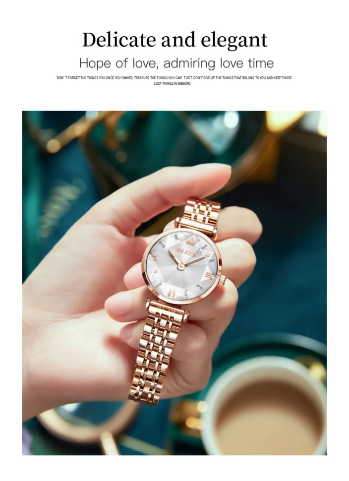 Жіночий годинник OLEVS gold + white
