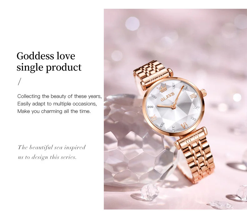 Жіночий годинник OLEVS gold + white