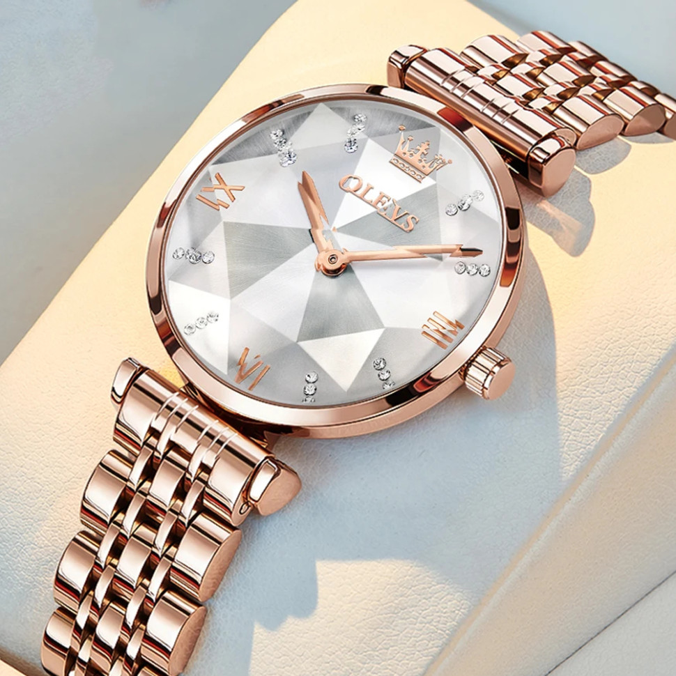 Жіночий годинник OLEVS gold + white