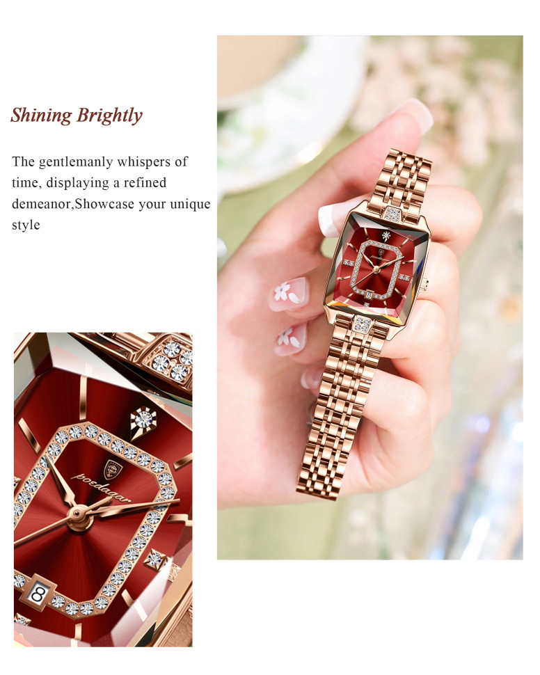 Жіночий годинник Poedagar gold+red