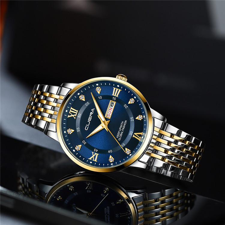 Чоловічий годинник CUENA gold+blue