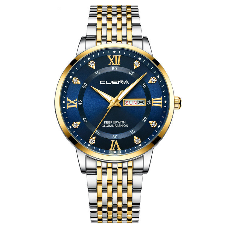 Чоловічий годинник CUENA gold+blue