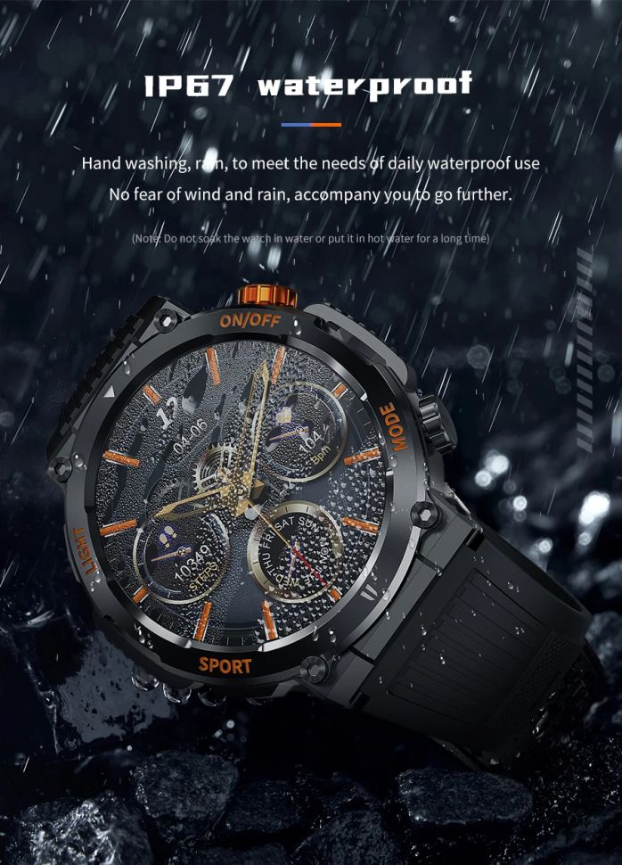 Смарт-годинник протиударний Smart Device 9 black steel