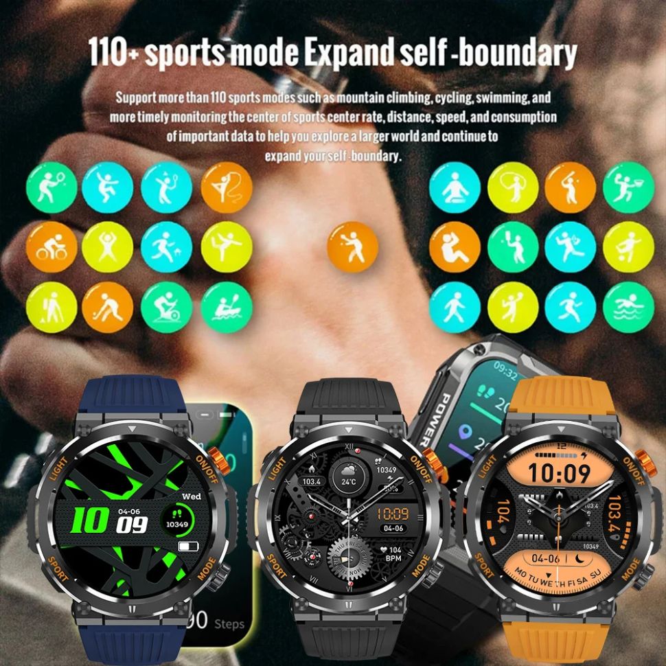 Смарт-годинник протиударний Smart Device 9 black steel