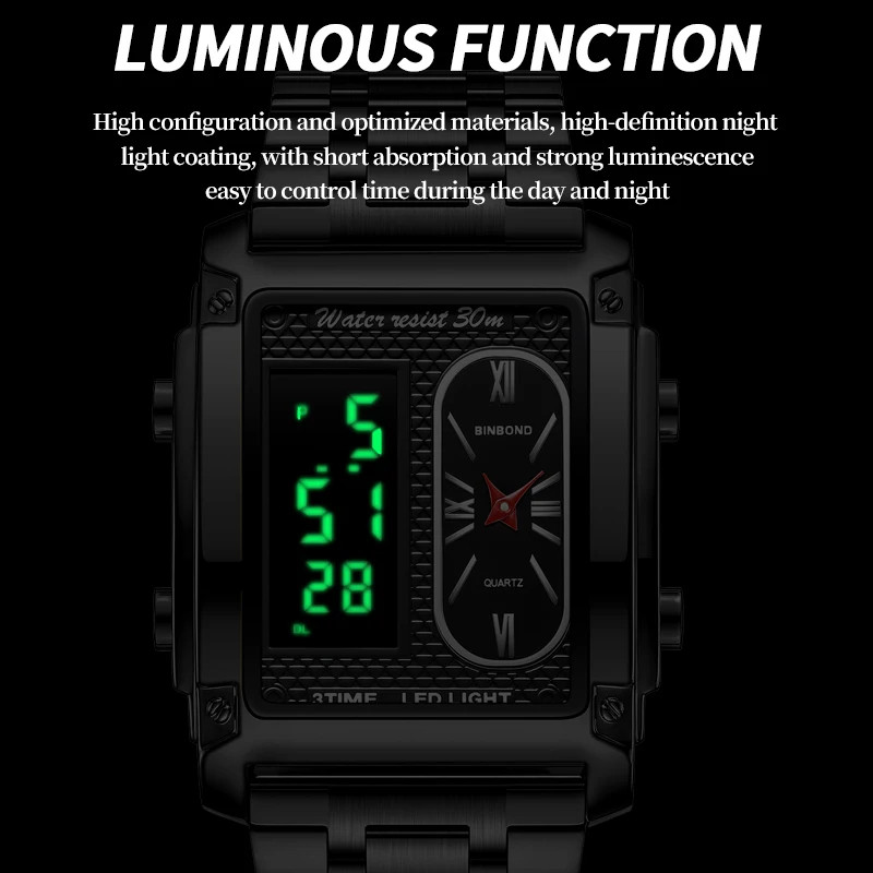 Чоловічий годинник BINBOND black
