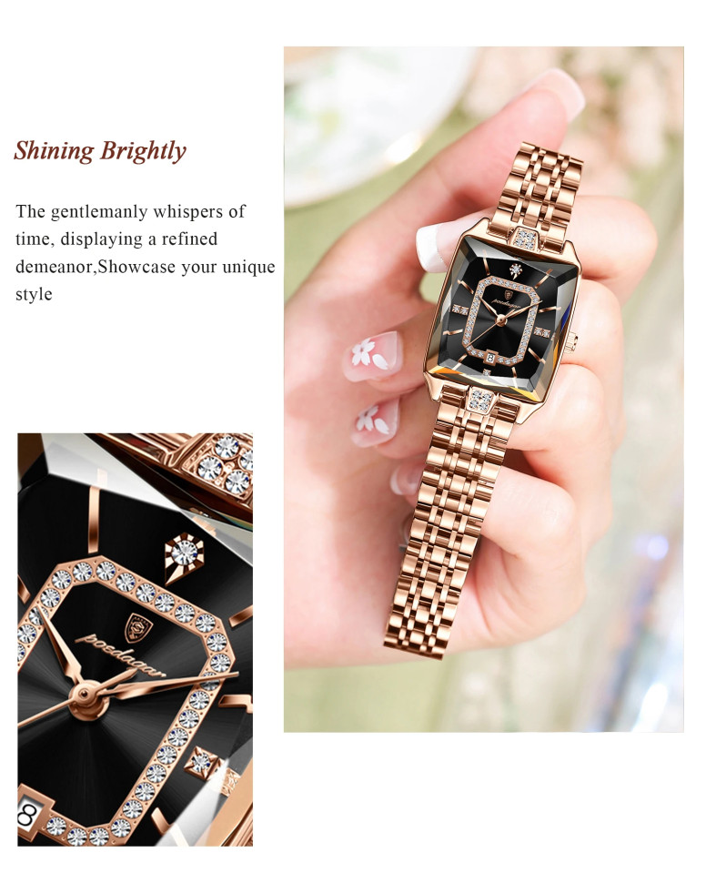 Жіночий годинник Poedagar gold+black