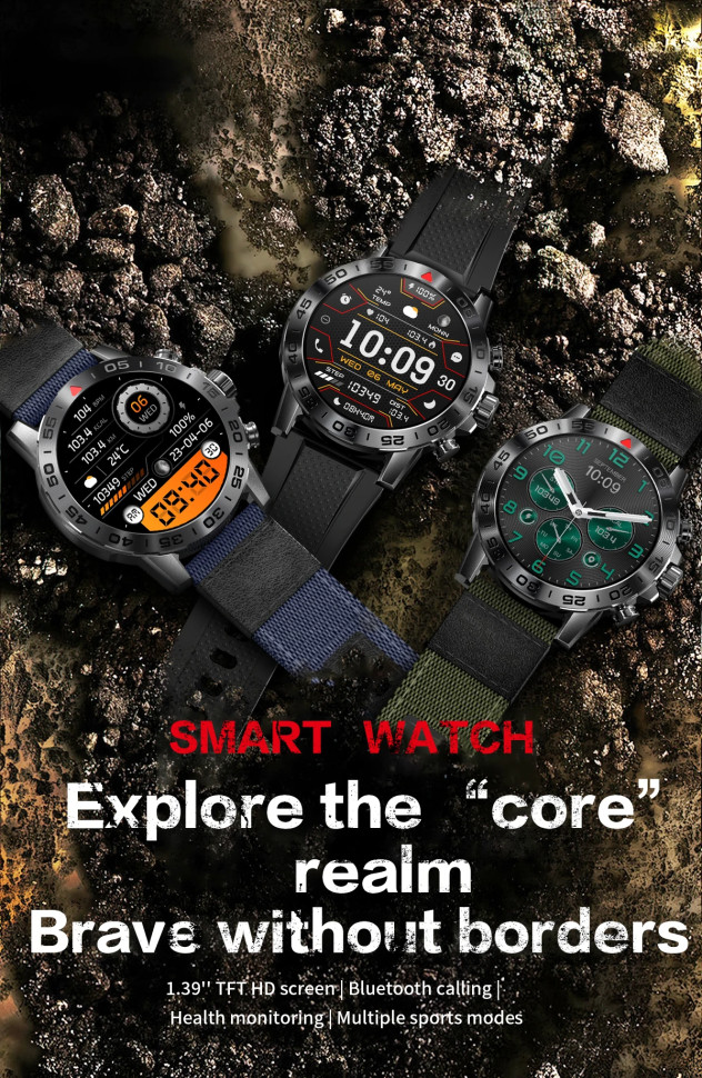 Смарт-годинник протиударний Smart Device 10 black steel