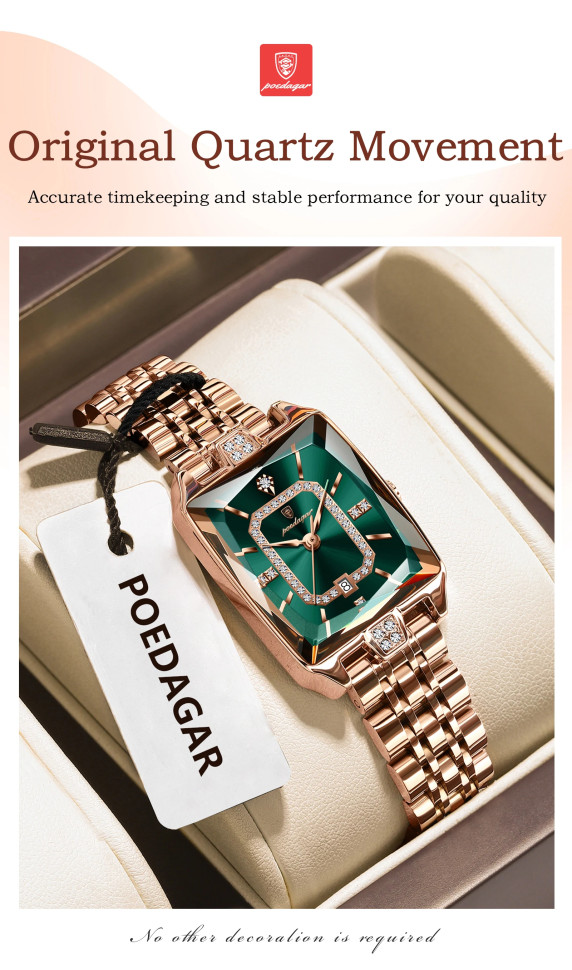 Жіночий годинник Poedagar gold+green