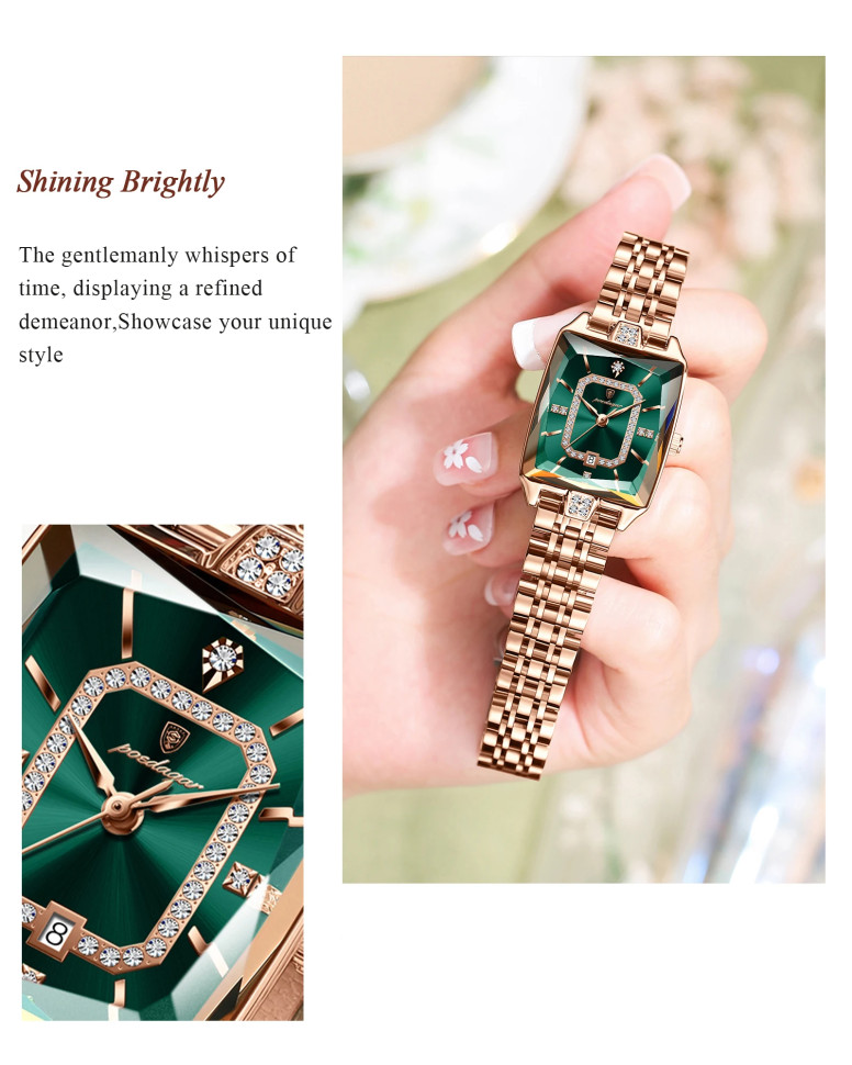 Жіночий годинник Poedagar gold+green