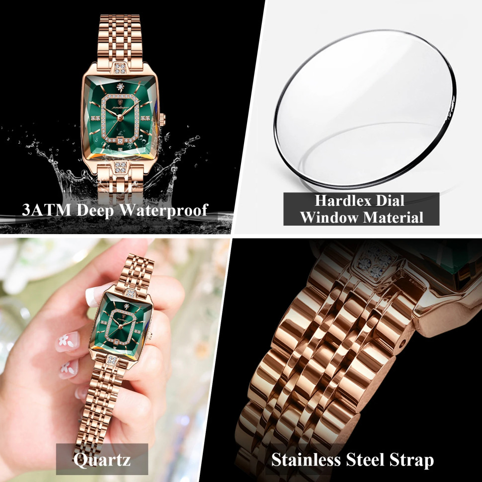Жіночий годинник Poedagar gold+green