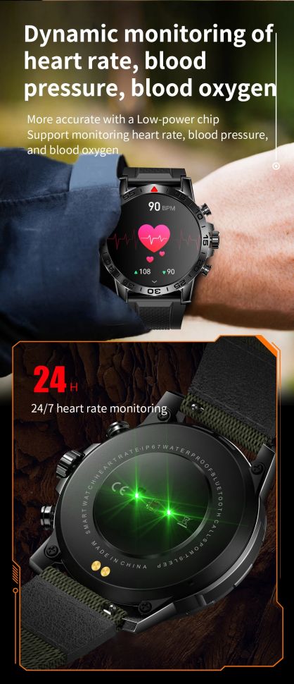 Смарт-годинник протиударний Smart Device 10 black textile