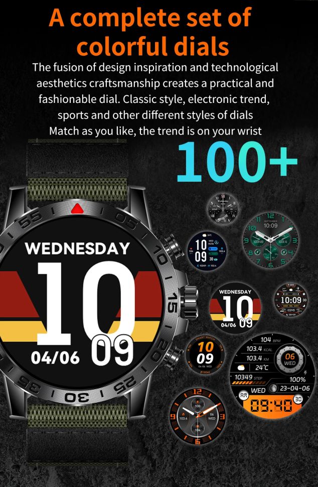 Смарт-годинник протиударний Smart Device 10 black textile