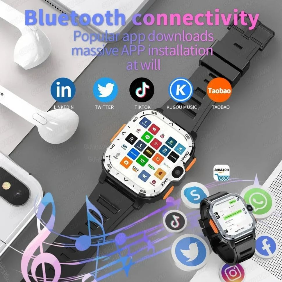 Смарт-годинник SIM-карта | Google Play | Wi-Fi | 16 ГБ | 4G | GPS | 2 ремінці