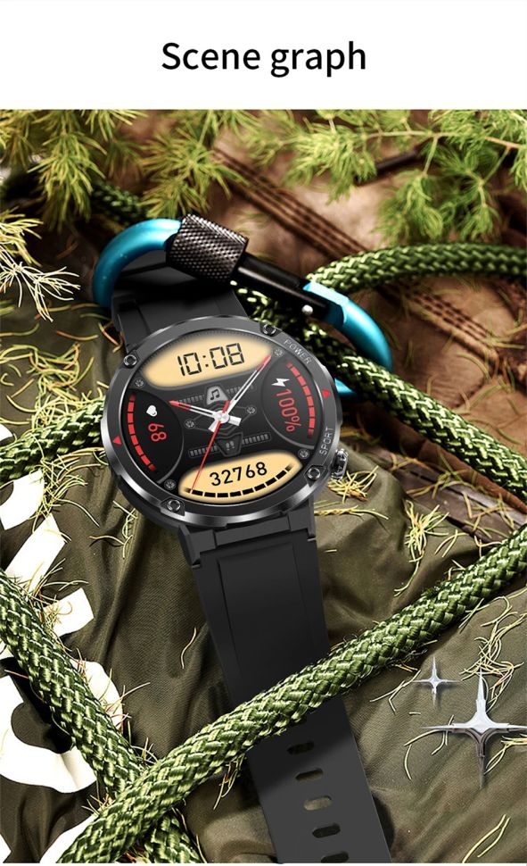 Смарт-годинник протиударний Smart Device 16 black steel
