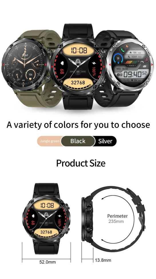 Смарт-годинник протиударний Smart Device 16 black steel