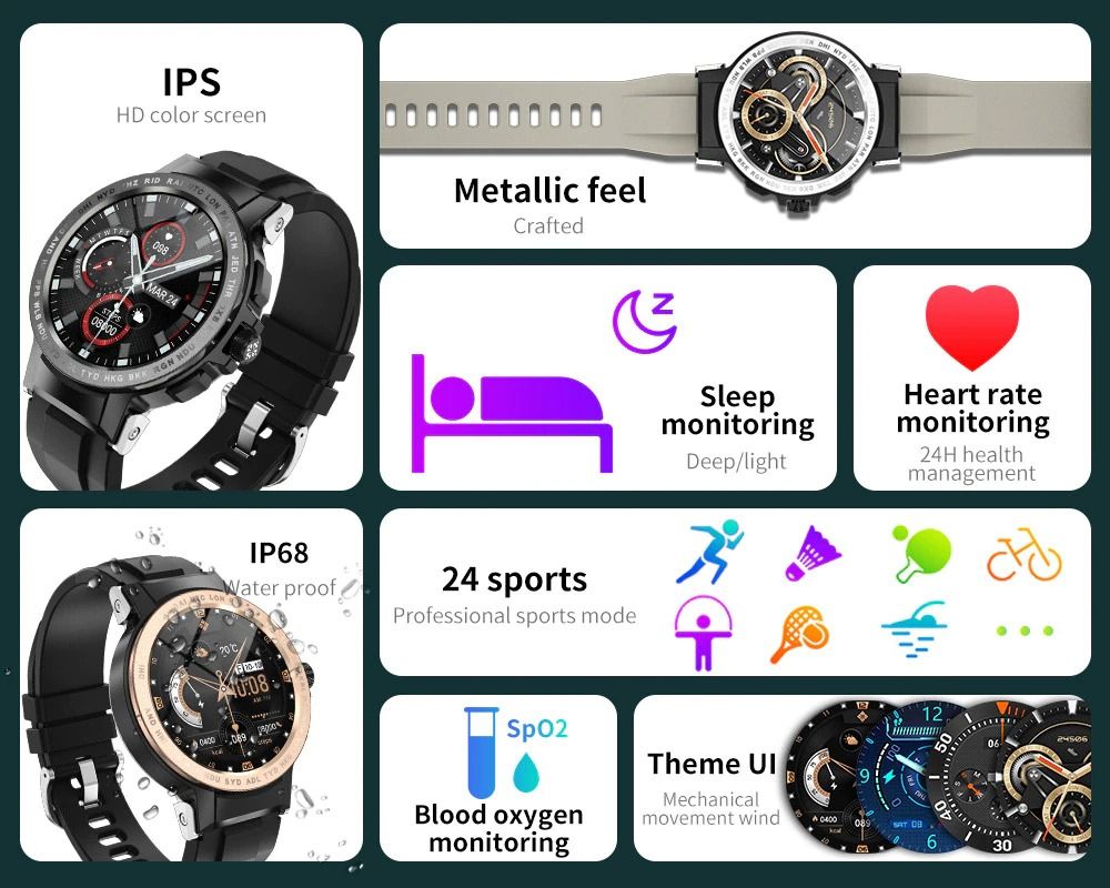 Смарт-годинник Smart Device 82 black+gold