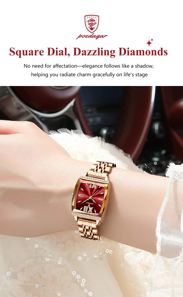 Жіночий годинник Poedagar gold+red