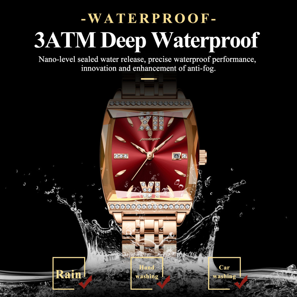Жіночий годинник Poedagar gold+red