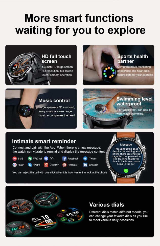 Смарт-годинник Smart Device 71 black steel