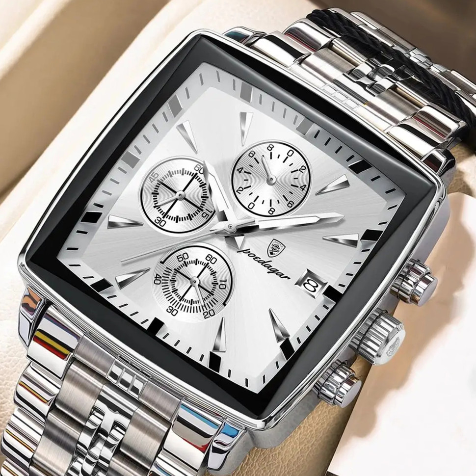 Чоловічий годинник Poedagar silver