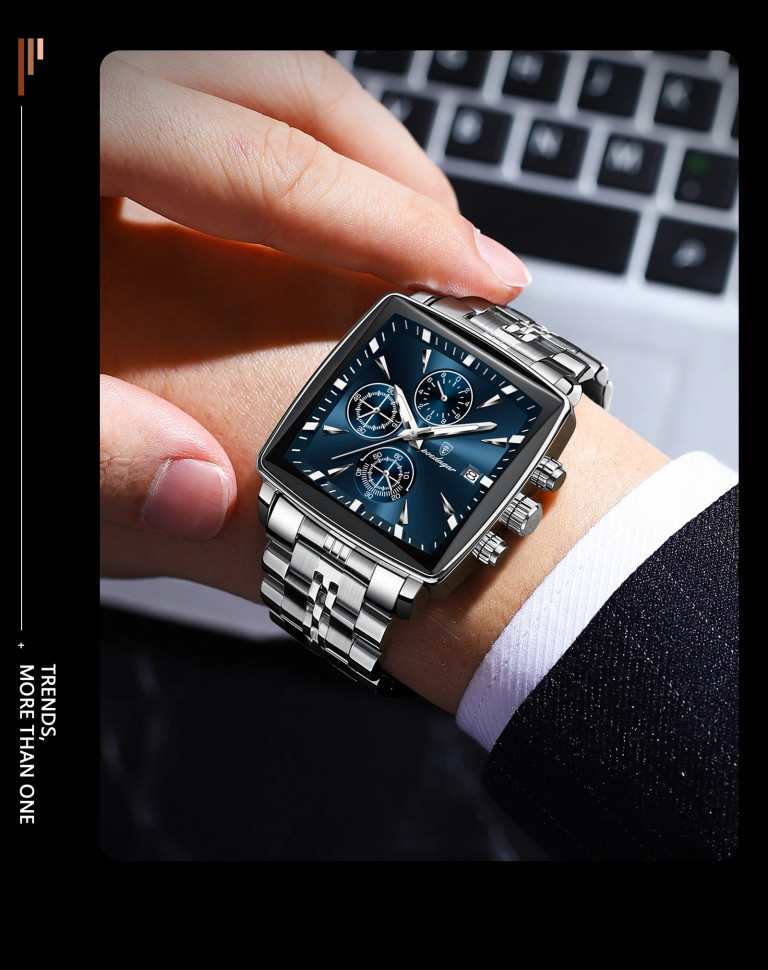 Чоловічий годинник Poedagar silver+blue