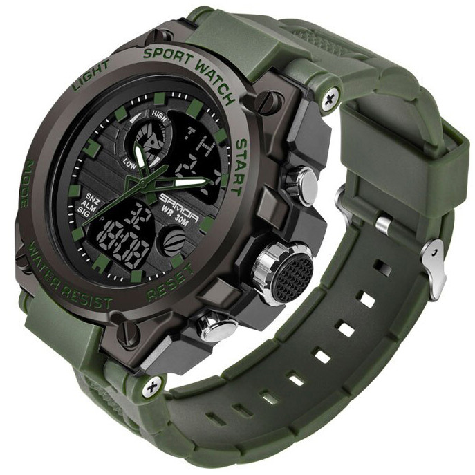 Чоловічий годинник SANDA Army green