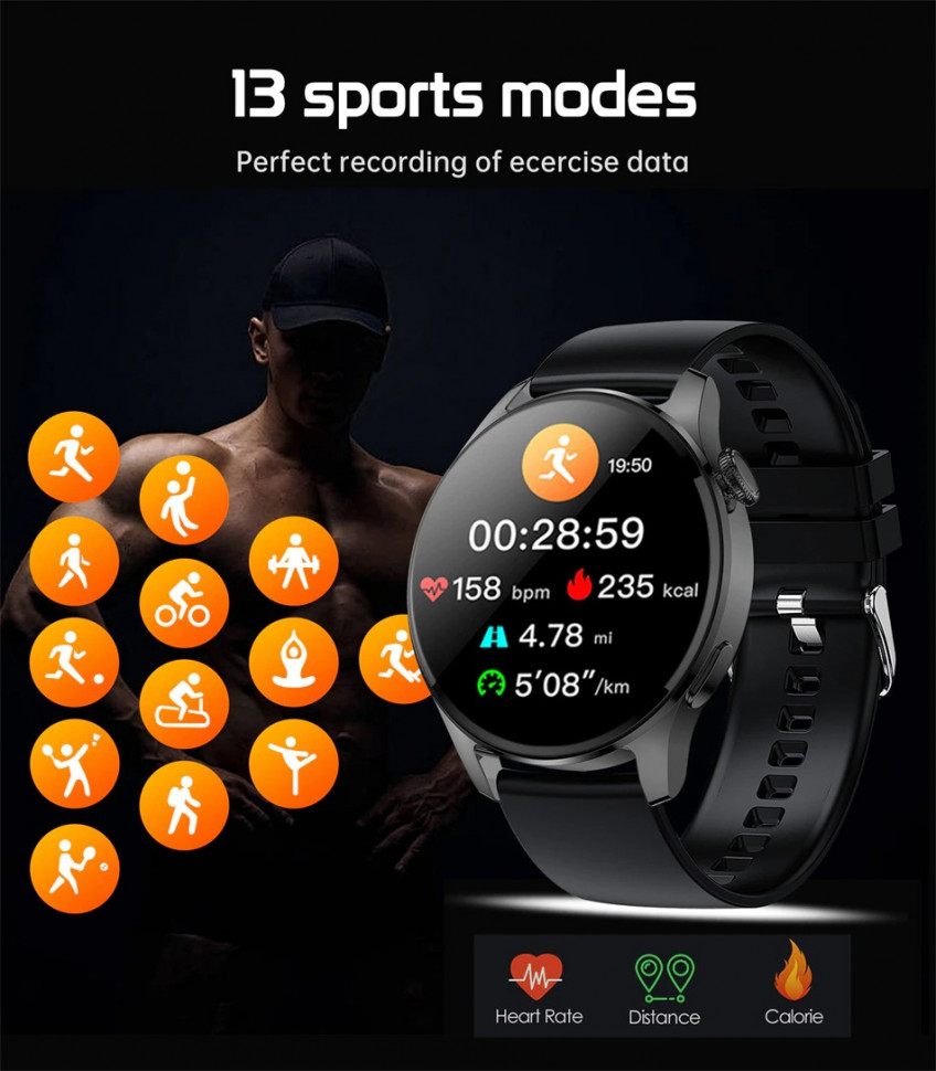 Смарт-годинник Smart Device 85 black silicon