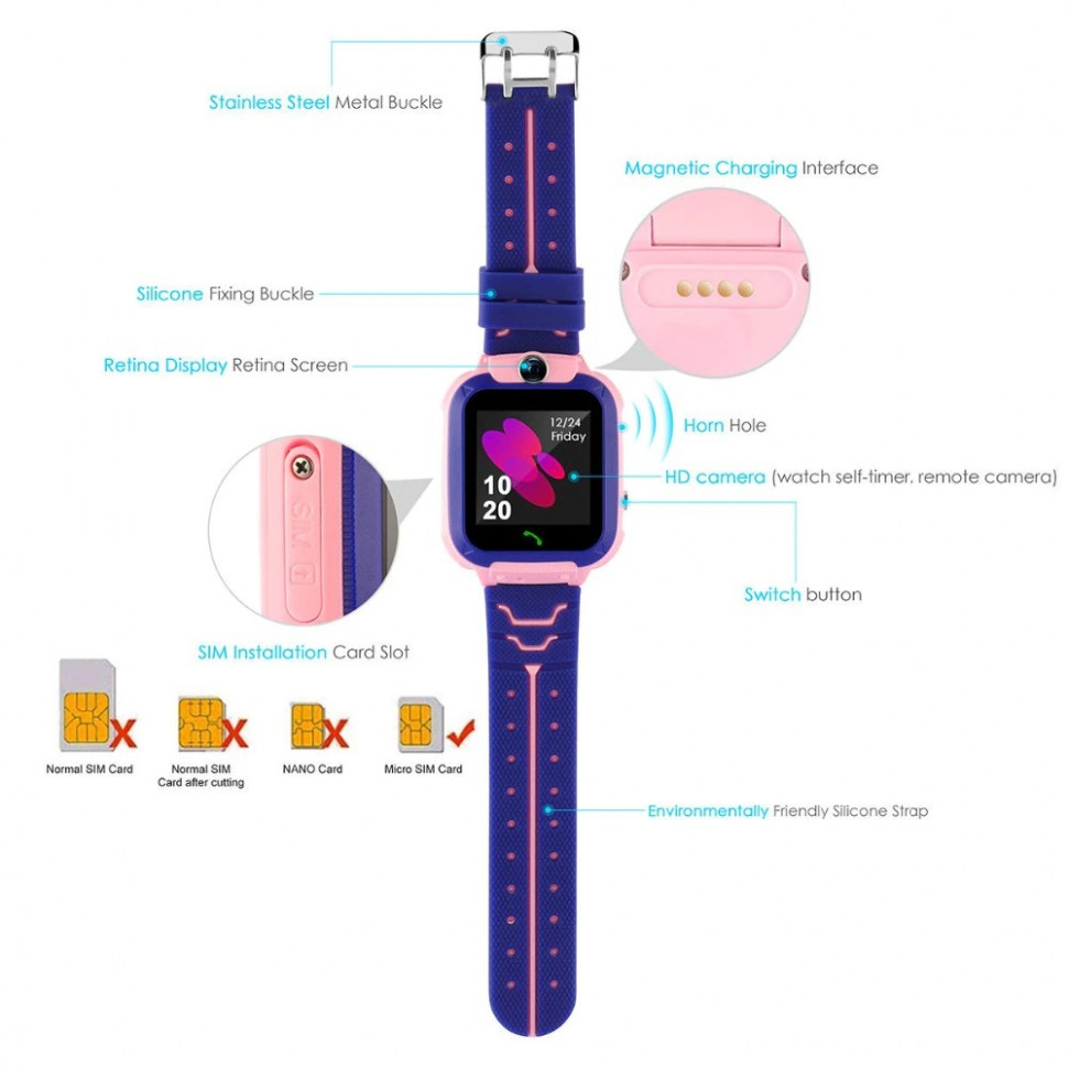 Дитячий смарт-годинник з GPS 4 blue