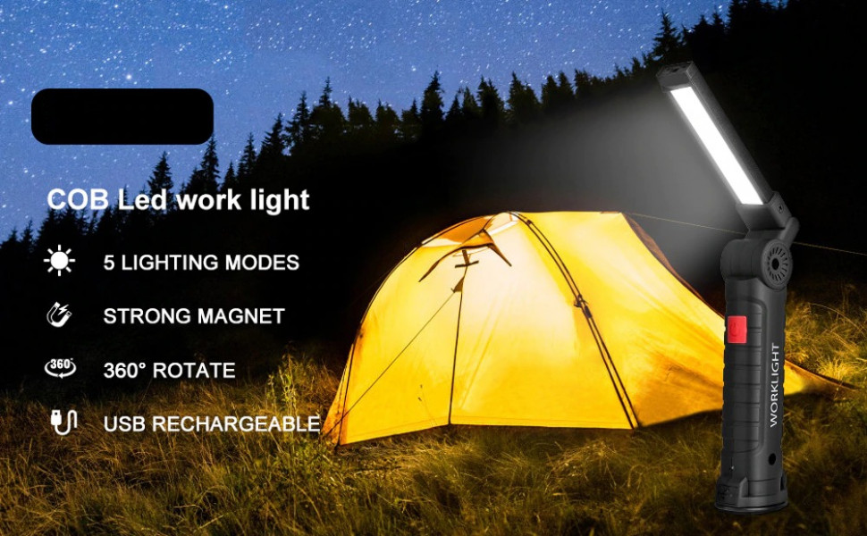 Портативна LED лампа-ліхтар USB Worklight 2000 mAh, 250 Lm