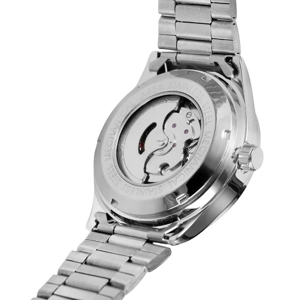Чоловічий годинник механічний WINNER silver+black 