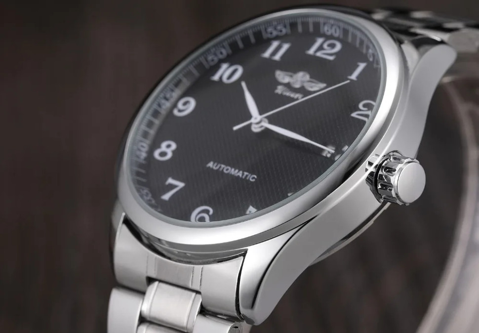 Чоловічий годинник механічний WINNER silver+black 