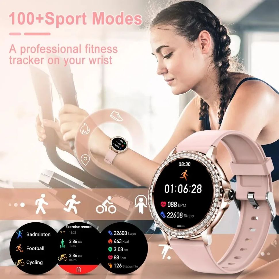 Смарт-годинник Women's Smart Device 13 silver steel, 2 ремінці