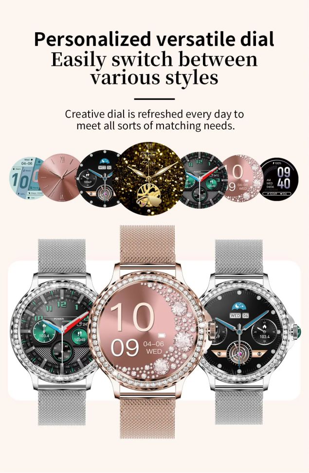Смарт-годинник Women's Smart Device 13 silver steel, 2 ремінці