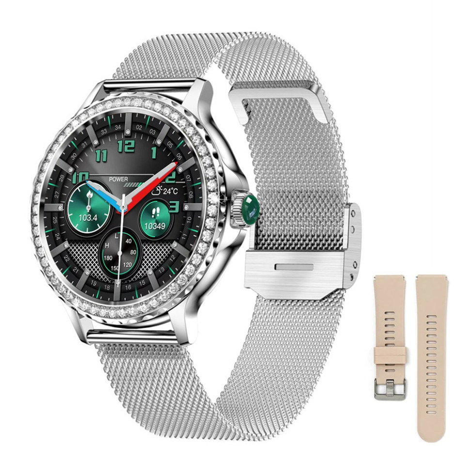 Смарт-годинник Women's Smart Device 13 silver steel, 2 ремінці