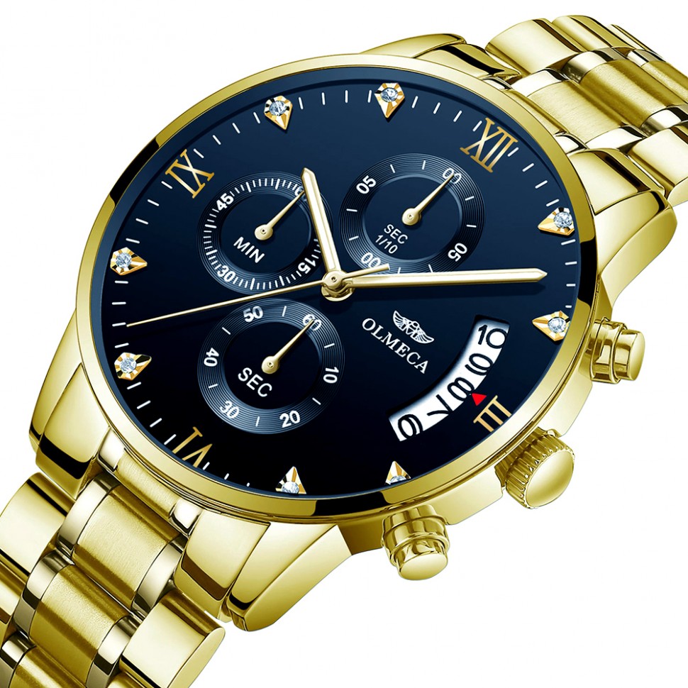 Чоловічий годинник OLMECA gold+black
