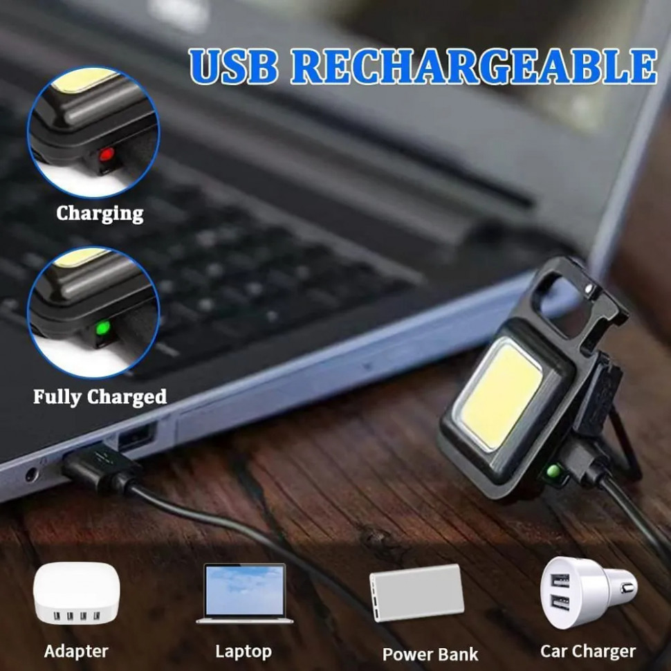 Портативний LED ліхтар USB-C 500 mAh, 400 Lm 