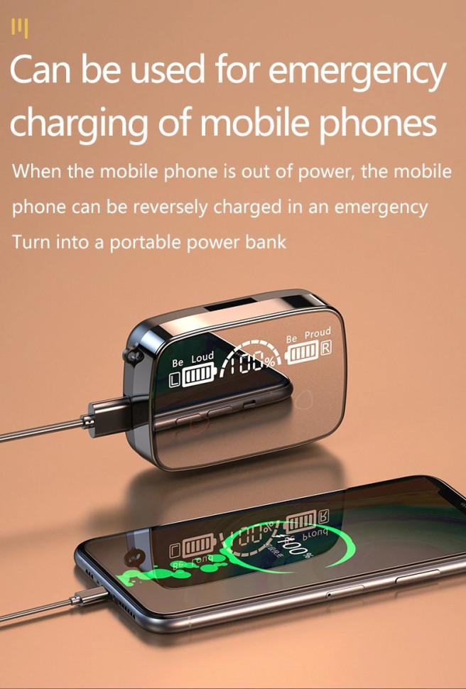 Навушники Bluetooth Air Music + Power Bank 95 black 