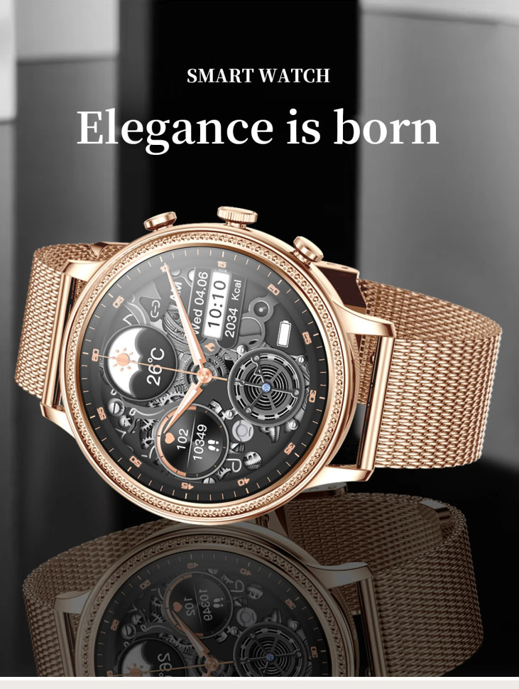 Смарт-годинник Women's Smart Device 14 gold + crema silicone