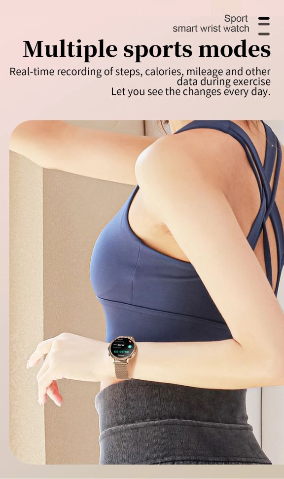 Смарт-годинник Women's Smart Device 14 gold + crema silicone