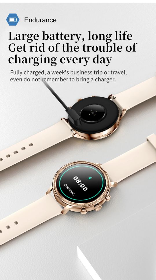 Смарт-годинник Women's Smart Device 14 gold + crema silicone