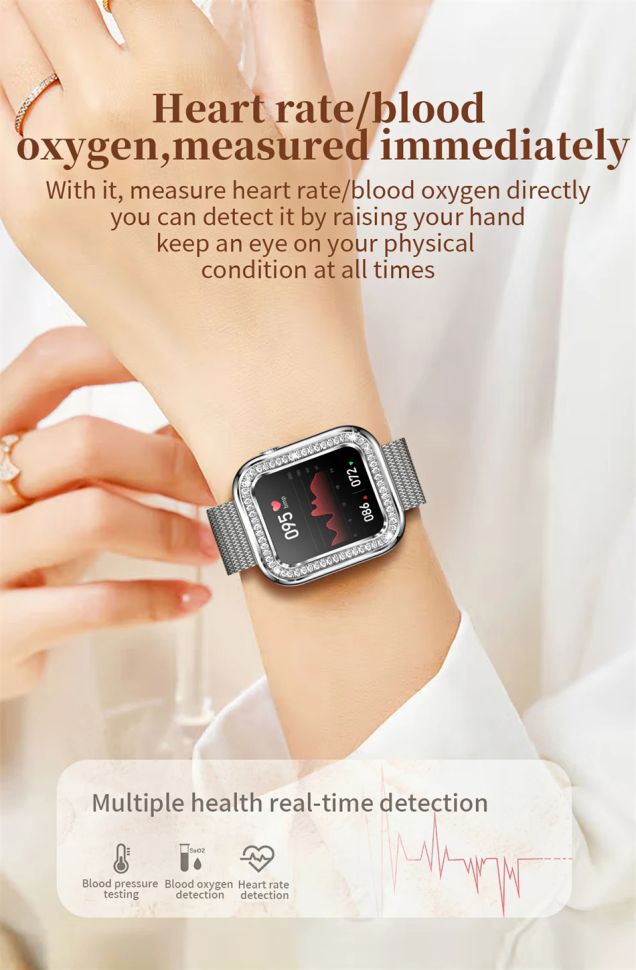 Смарт-годинник Women's Smart Device 15 silver steel, 2 ремінці