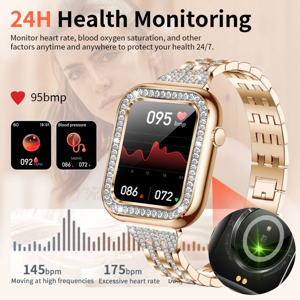 Смарт-годинник Women's Smart Device 15 silver steel, 2 ремінці