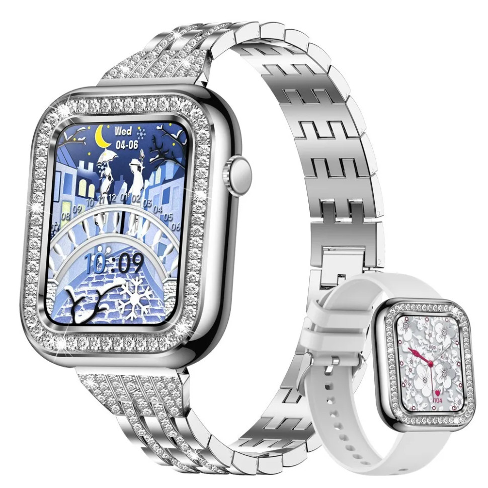 Смарт-годинник Women's Smart Device 15 silver steel, 2 ремінці